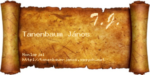 Tanenbaum János névjegykártya